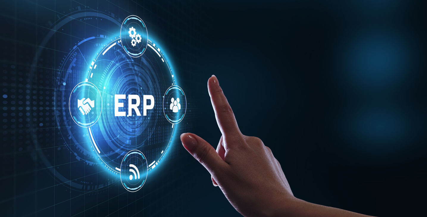 Business, Technology, Internet and network concept. Enterprise resource planning ERP concept.